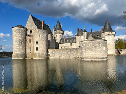 View on exterior of castle Sully-Sur-Loire, France