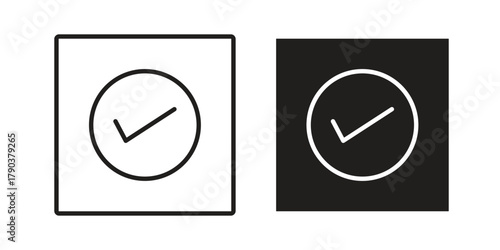 Check Square icon vector with glyph style. Stroke liner icons