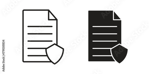 Contract coverage icon vector with glyph style. Stroke liner icons