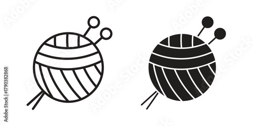 Crochet icon vector with glyph style. Stroke liner icons