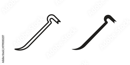 Crowbar icon vector with glyph style. Stroke liner icons