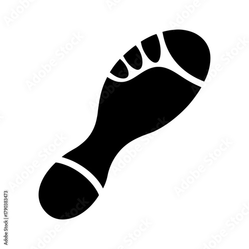 Minimal Shoe Print Imprint Walking Travel Adventure Icon Line Art Vector illustration