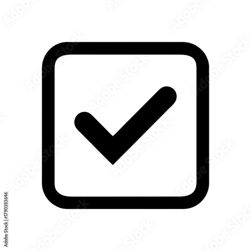 Minimal Checkbox Outline Task Completion Symbol Icon Line Art Vector illustration