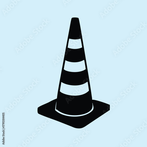 Traffic cone icon vector illustration isolated on white for road safety construction symbol warning sign