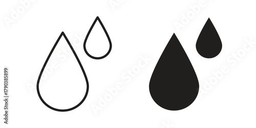Drop icon vector with glyph style. Stroke liner icons