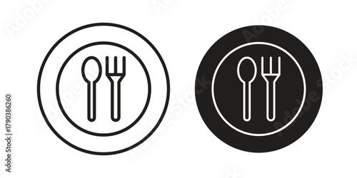 Eatery icon vector with glyph style. Stroke liner icons