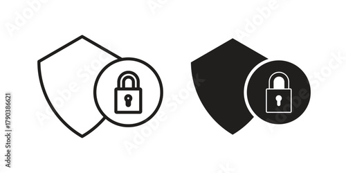 Encryption icon vector with glyph style. Stroke liner icons