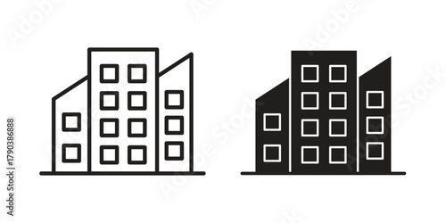 Enterprise icon vector with glyph style. Stroke liner icons