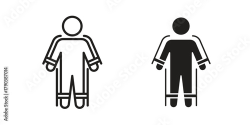 Exoskeleton icon vector with glyph style. Stroke liner icons