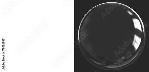 Obraz na plátně A clear, transparent crystal ball or glass sphere with reflections