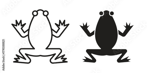 Frog icon vector with glyph style. Stroke liner icons