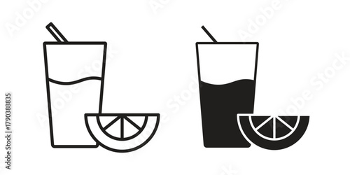 Fresh smoothie icon vector with glyph style. Stroke liner icons