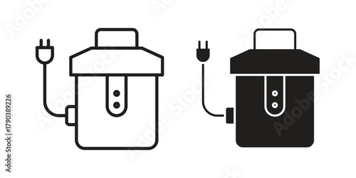 Garbage disposal icon vector with glyph style. Stroke liner icons