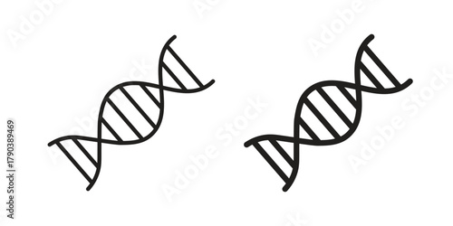Genetic icon vector with glyph style. Stroke liner icons