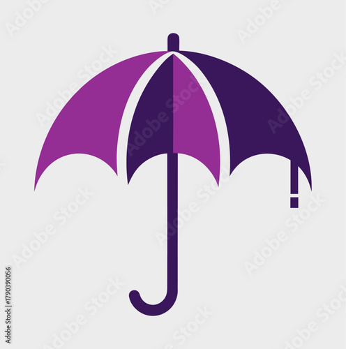 Purple Umbrella Icon — Weather Protection & Rain Symbol