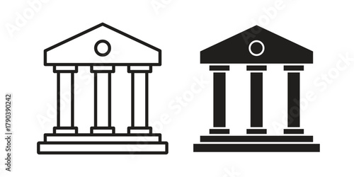 Government icon vector with glyph style. Stroke liner icons