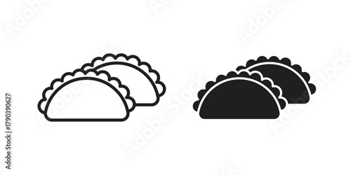 Gujjia icon vector with glyph style. Stroke liner icons