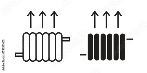 Heat icon vector with glyph style. Stroke liner icons