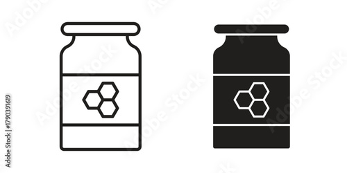 Honey jar icon vector with glyph style. Stroke liner icons
