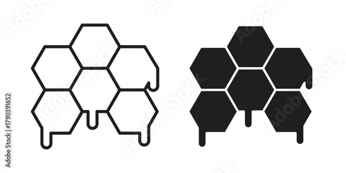 Honeycomb icon vector with glyph style. Stroke liner icons