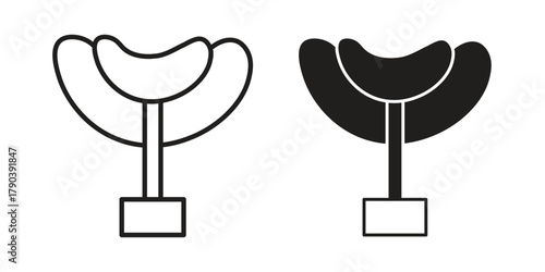 Horse saddle icon vector with glyph style. Stroke liner icons