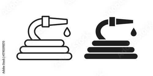Hose icon vector with glyph style. Stroke liner icons