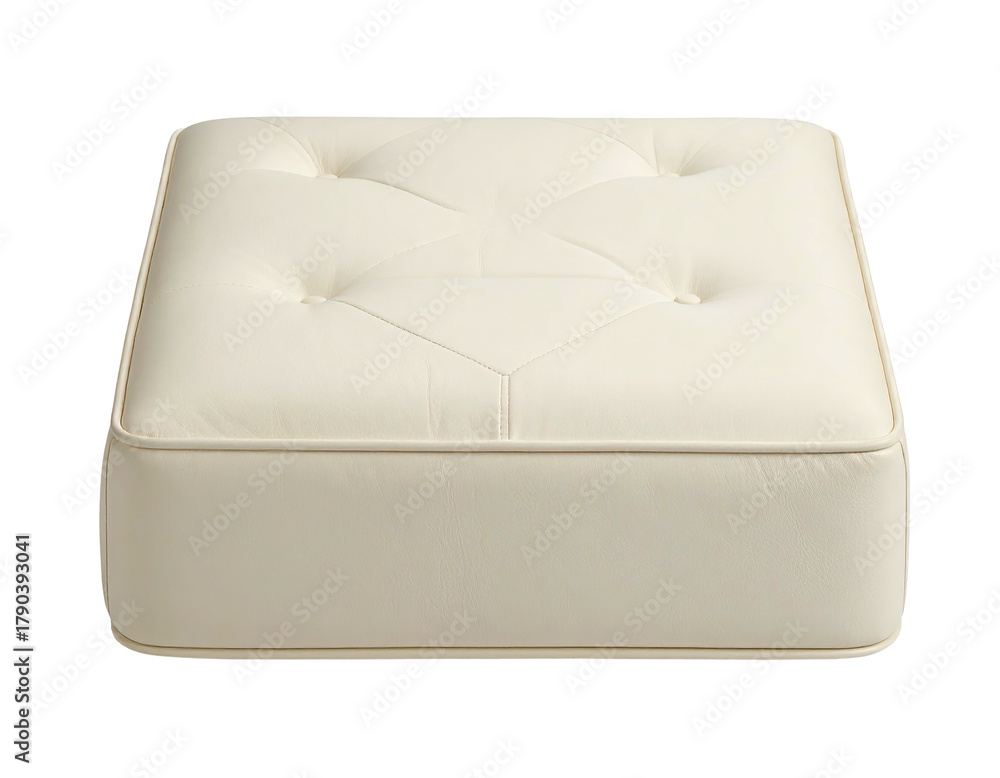 Obraz premium Cream, button-tufted, square ottoman or footstool