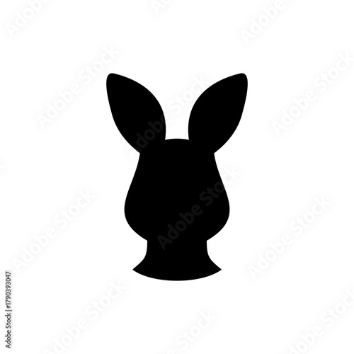 Cute kangaroo head silhouette vector flat illustration design.