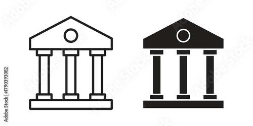 Institute icon vector with glyph style. Stroke liner icons