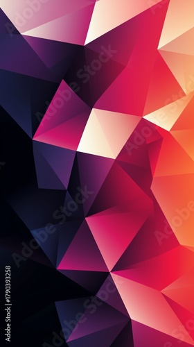 Colorful Geometric Pattern With Bright Reds and Blacks Creating Visual Depth ...