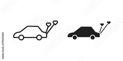 Just married icon vector with glyph style. Stroke liner icons