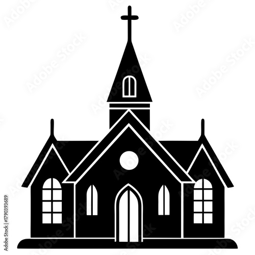 church silhouette vector illustration