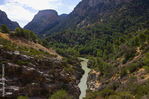 El Caminito del Rey is a walkway pinned along the steep walls of a narrow gorge in El Chorro, near Ardales in the province of Málaga, 