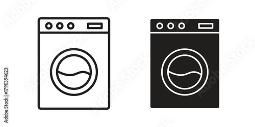 Laundry icon vector with glyph style. Stroke liner icons