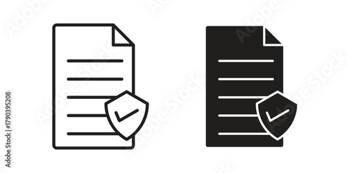 License icon vector with glyph style. Stroke liner icons