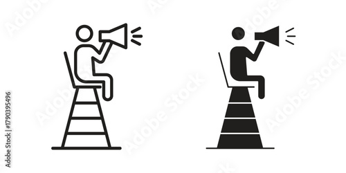 Lifeguard icon vector with glyph style. Stroke liner icons