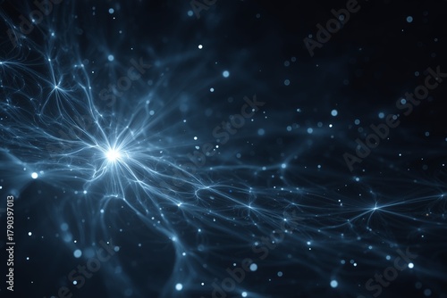 Starlit Cosmic Scene With Intricate Patterns and Bright Center Shining in Dee...
