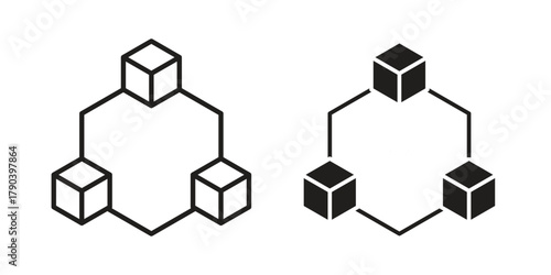 Modules icon vector with glyph style. Stroke liner icons