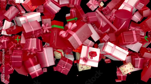 Elegant gift box transition with sparkling particles and a luxurious golden tone, ideal for celebration or holiday videos.
