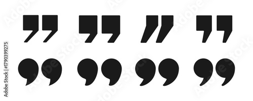 Set of quote mark, quotes icon vector sign design