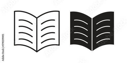 open book icon vector with glyph style. Stroke liner icons