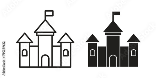 Palace icon vector with glyph style. Stroke liner icons