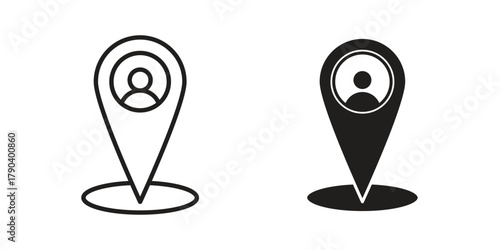 Placement icon vector with glyph style. Stroke liner icons