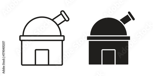 Planetarium icon vector with glyph style. Stroke liner icons