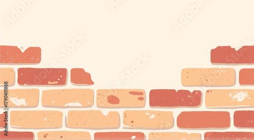 Brick wall background. Brick wall pattern. Seamless brick wall. Illustration of brick wall.