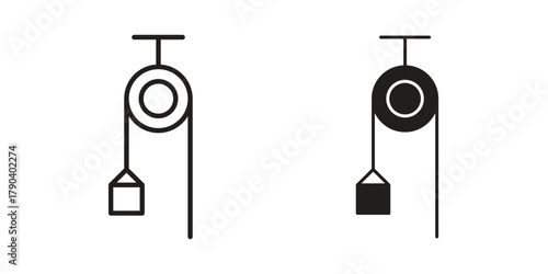 Pulley icon vector with glyph style. Stroke liner icons
