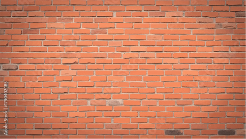 Brick wall background. Seamless brick wall pattern. Brick wall vector illustration with detailed texture. 