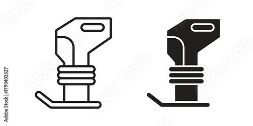 Rammer icon vector with glyph style. Stroke liner icons