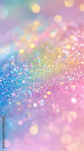 Vibrant Glitter Shines With Pastel Colors Reflecting Light in a Mesmerizing Display