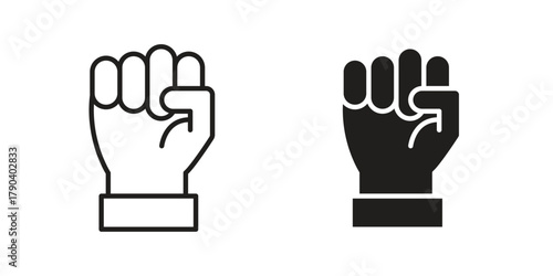 Rebellion icon vector with glyph style. Stroke liner icons